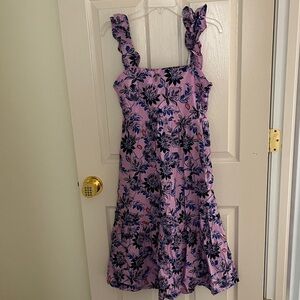 J. Crew Pink Floral Ruffle-Strap Sundress
